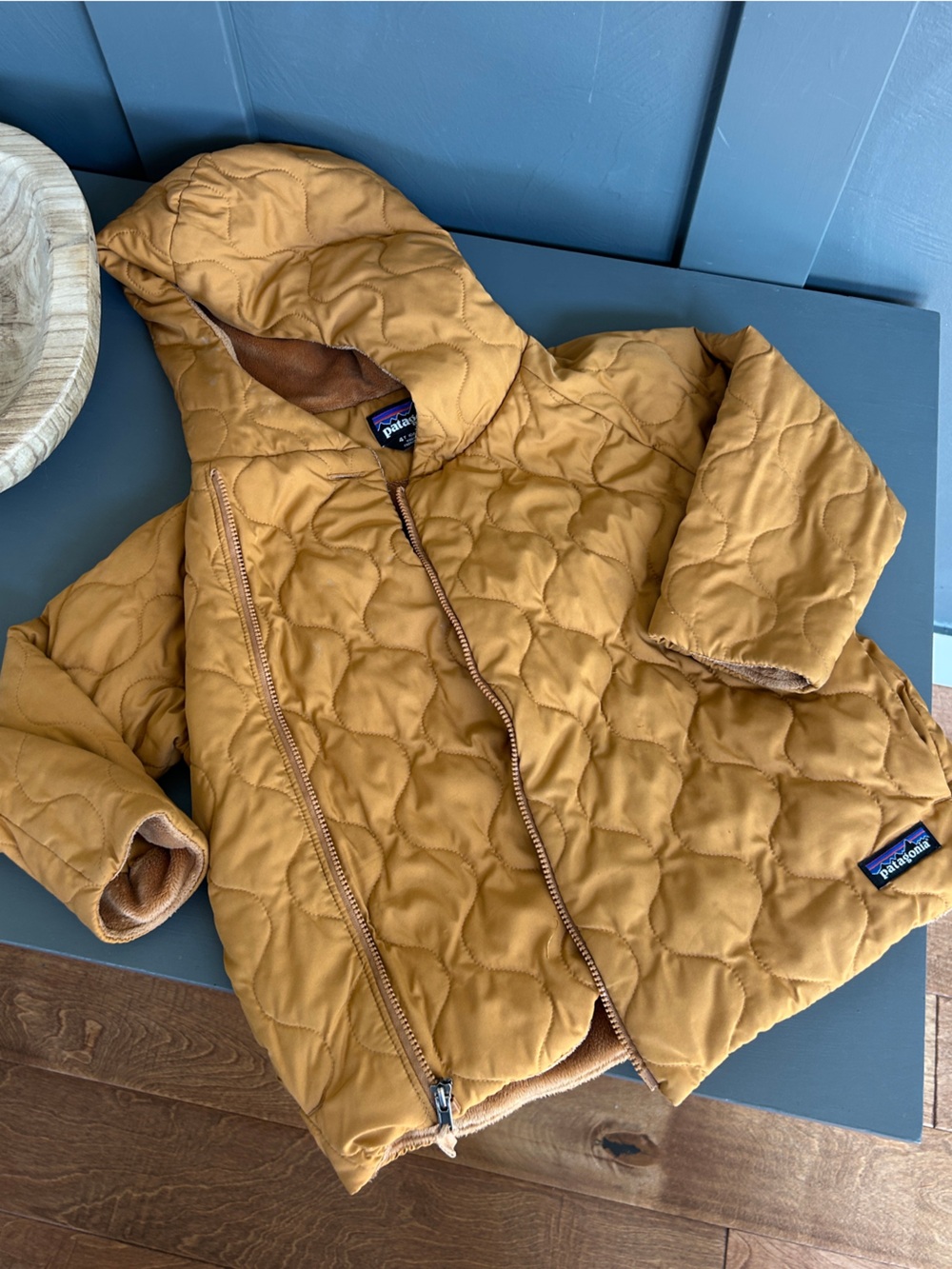 Patagonia Kids Quilted Puffer Jacket in Camel